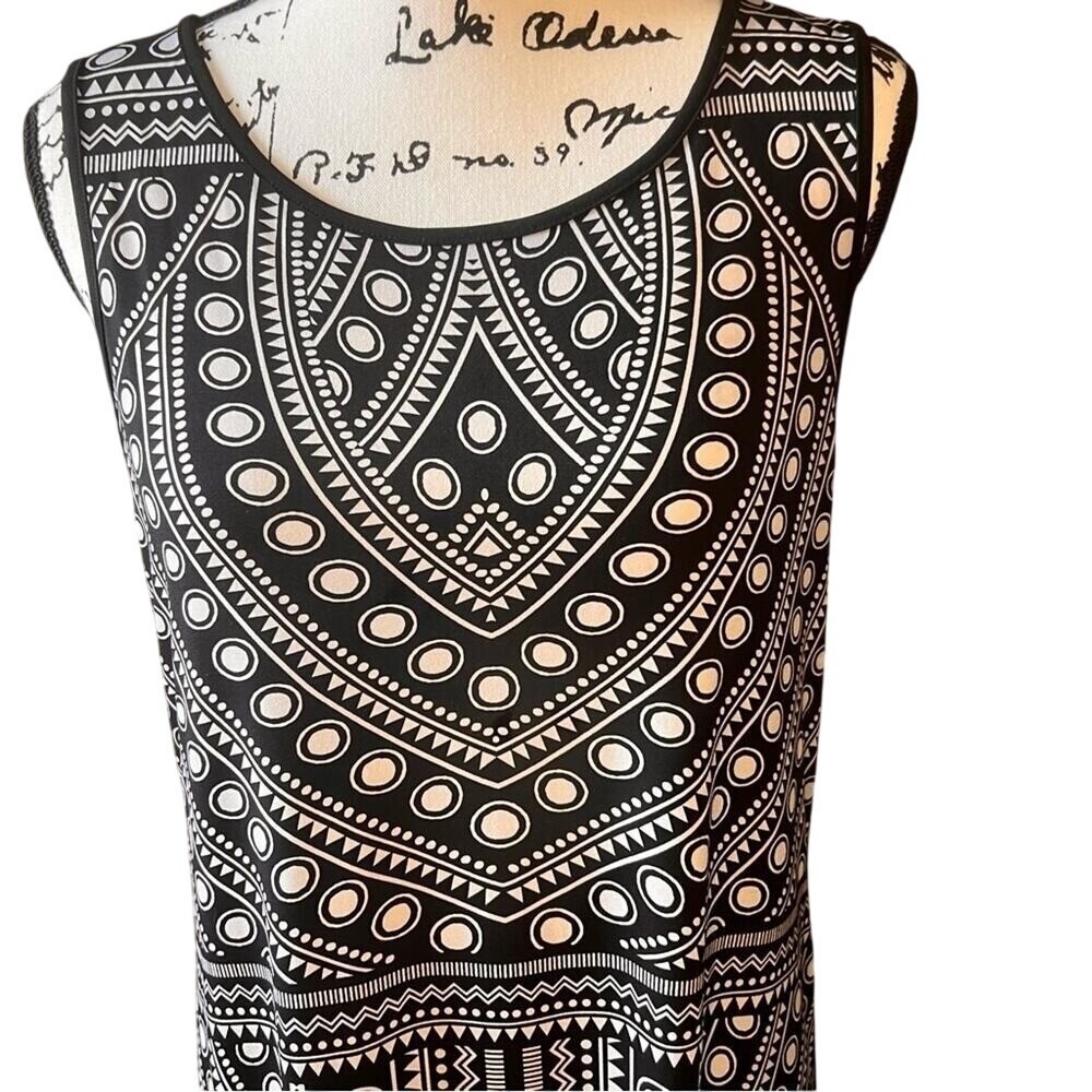 Banana‎ Republic Black and White Sheath Tribal Geometric Print Dress Medium - Picture 2 of 10